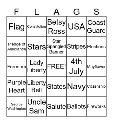 PATRIOTIC BINGO Card