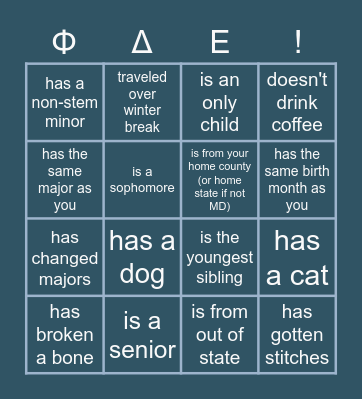 find someone who... Bingo Card