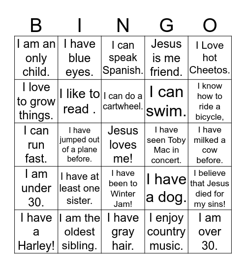 Lowery Reunion Bingo Card