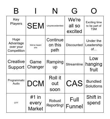 TSM Bingo Card