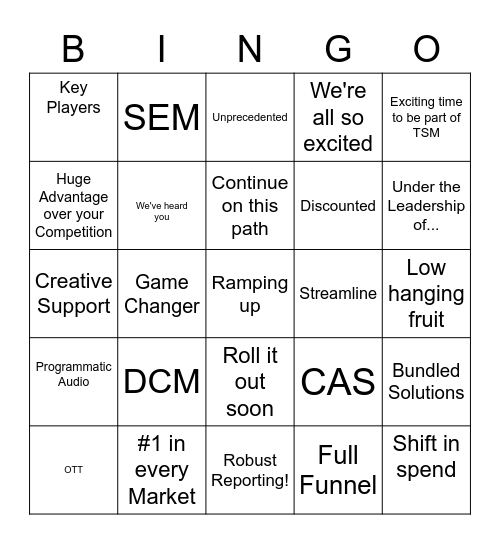 TSM Bingo Card