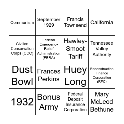 Ch. 26 Review Bingo Card