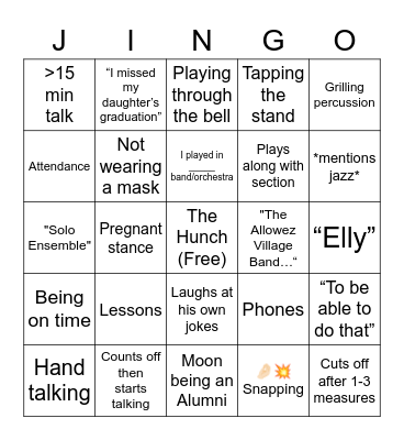 Term 3 Jingo Bingo Card