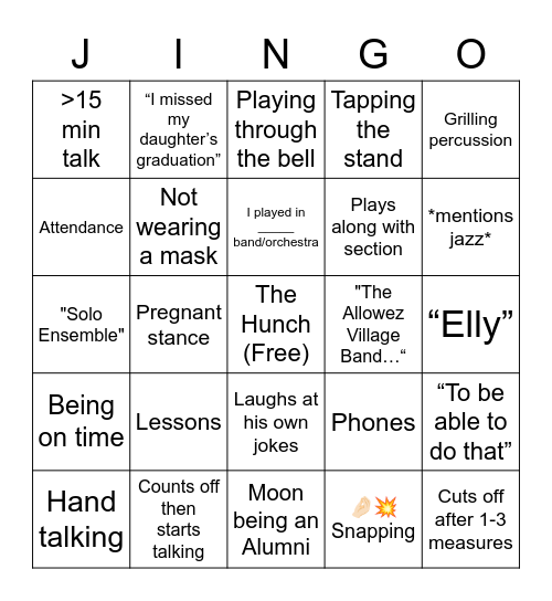 Term 3 Jingo Bingo Card