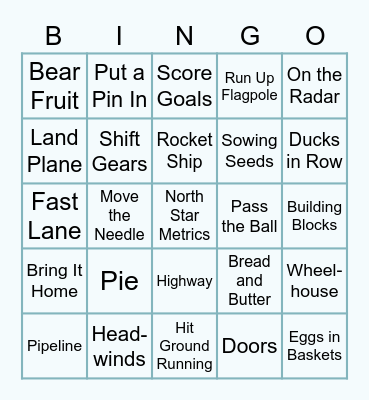 Corporate Metaphors Bingo Card