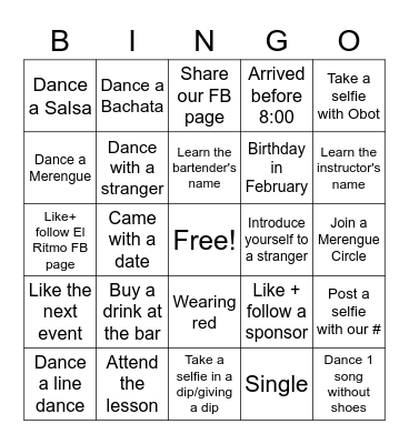 #ElRitmoCallsYou Bingo Card