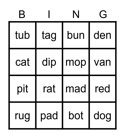 Bingo fun Bingo Card