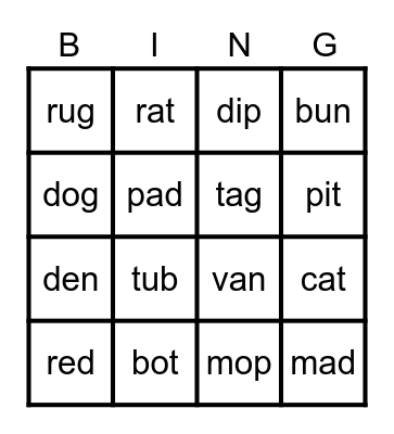 Bingo Fun Bingo Card