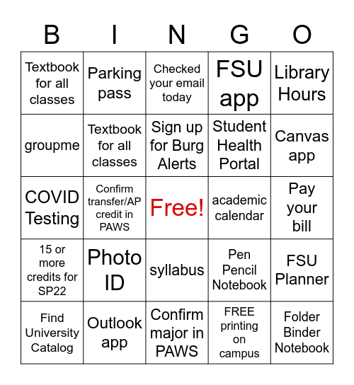 ORIE Bingo Card