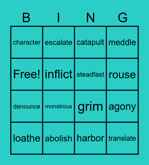 Vocabulary 5-6 Bingo Card