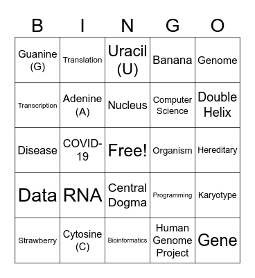 Bioinformatics BINGO Card