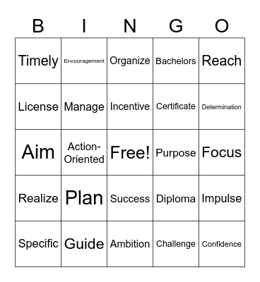 Words of the Week Vocab Bingo Card