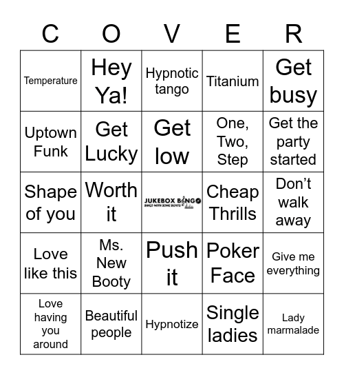 Dance Coverall Bingo Card