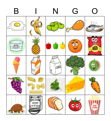 Food Bingo Card