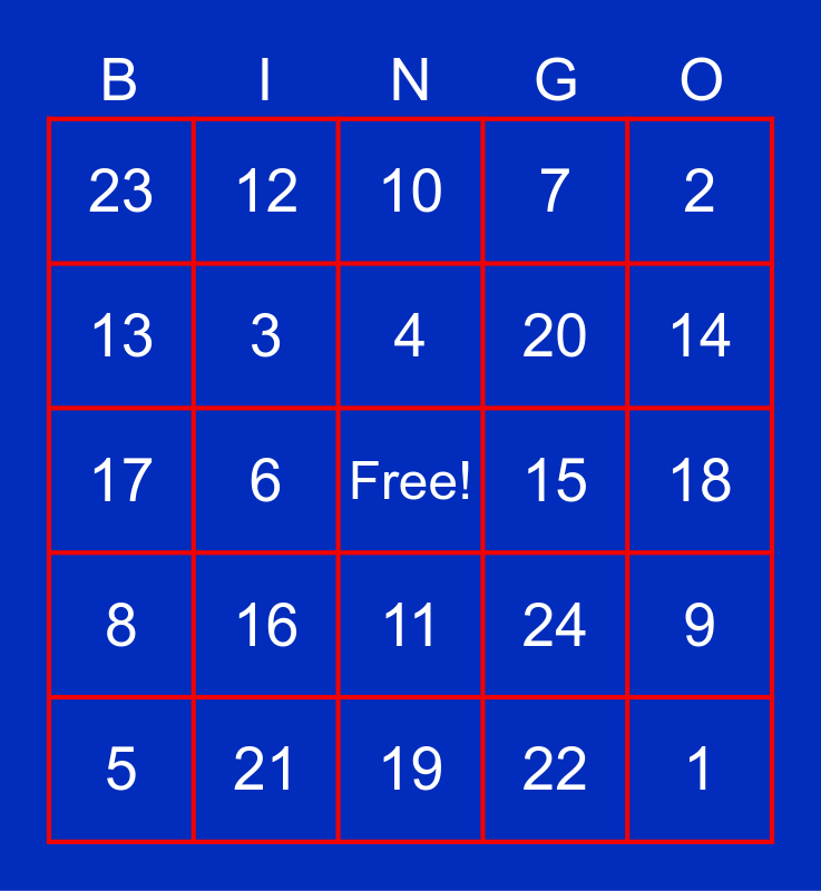 IOA Georgia Presents Virtual Bingo Bingo Card