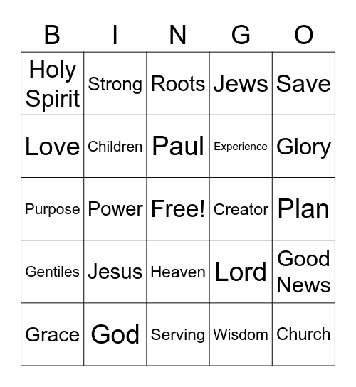 SERMON BINGO Card