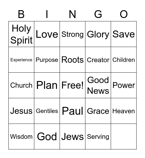 SERMON BINGO Card