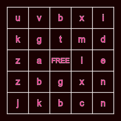 SPANISH ALPHABET Bingo Card