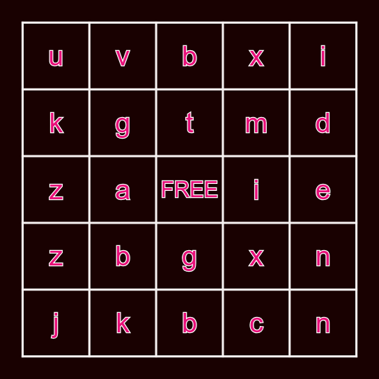 SPANISH ALPHABET Bingo Card