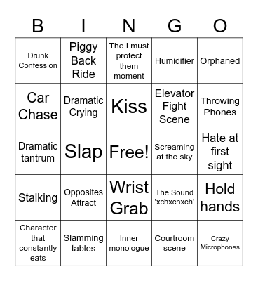 K Drama Bingo Card