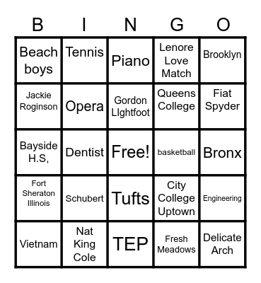 Getting to know..KEN Bingo Card