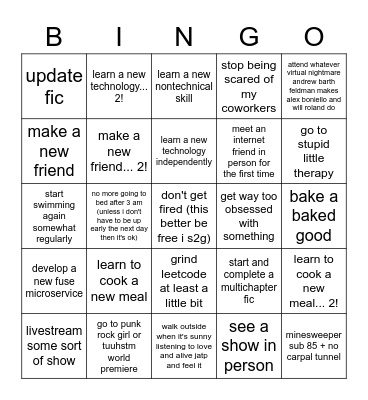 bingo boingo Bingo Card