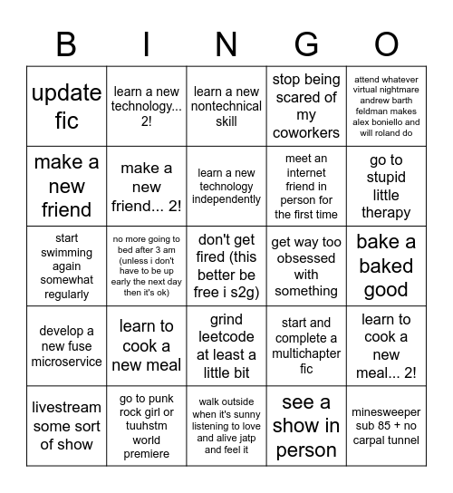 bingo boingo Bingo Card