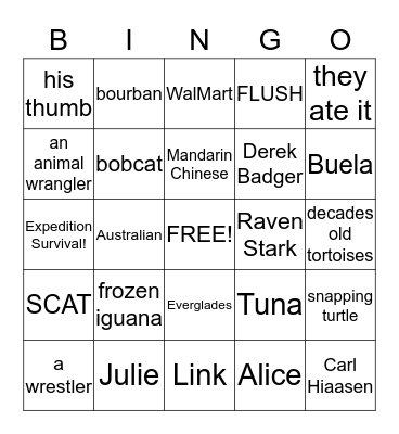 CHOMP Bingo Card