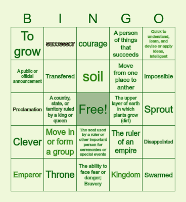The Empty Pot by Demi Bingo Card