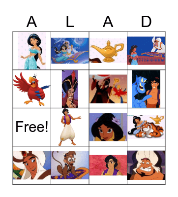 Aladdin Bingo Card