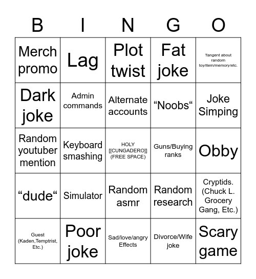 Flamingo Bingo Card