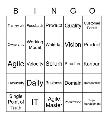 Agile Bingo Card