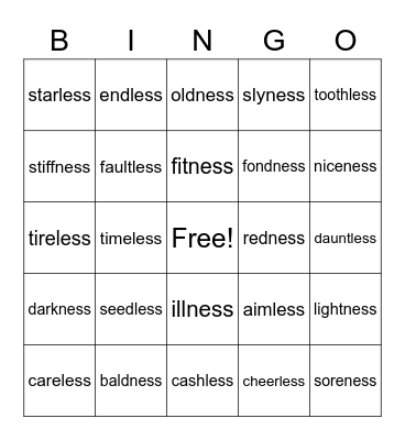 Unit 7 Bingo Card