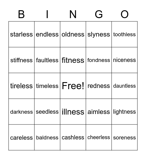 Unit 7 Bingo Card