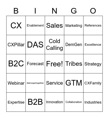 CX Bingo Card