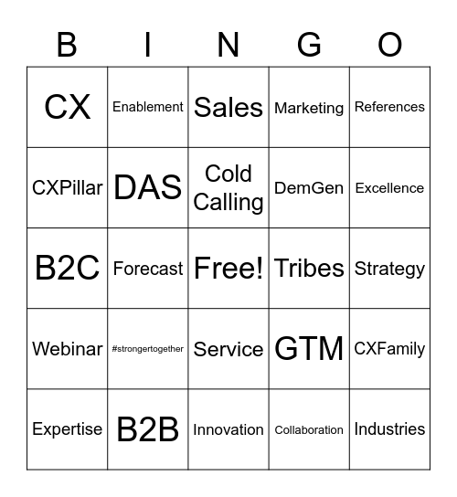 CX Bingo Card