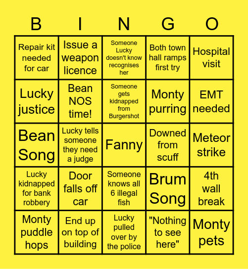 Lucky Bingo Card