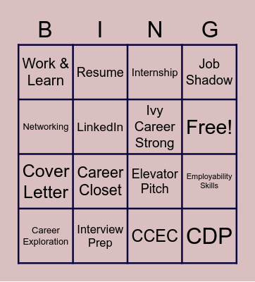 CCEC CAREER BINGO! Bingo Card