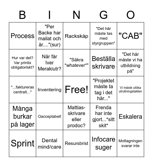 PTJ Bingo Card