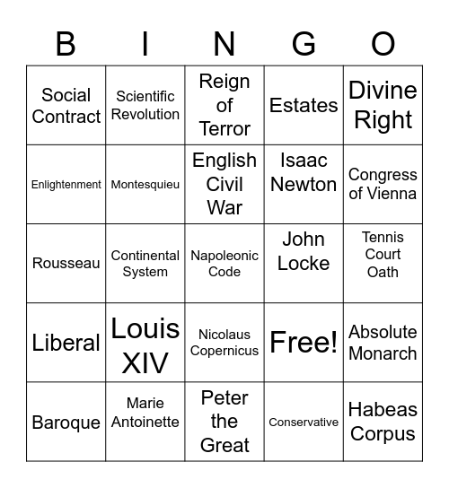 Unit 5 Vocab Sheet 1 Bingo Card