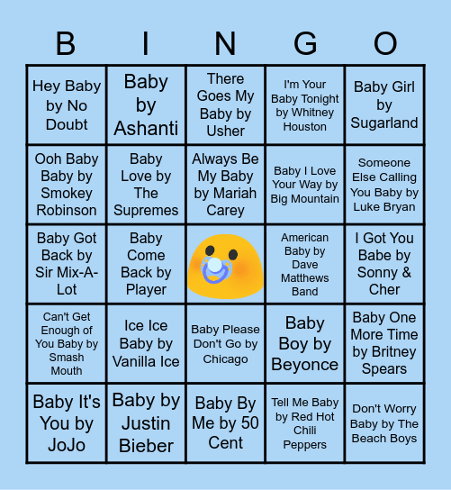 BABY SONG BINGO Card