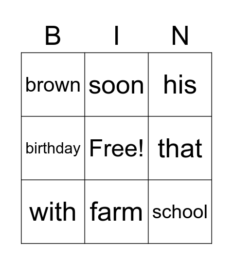 kb3-c Bingo Card