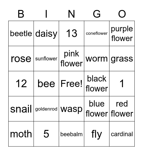Flowers Bingo Card