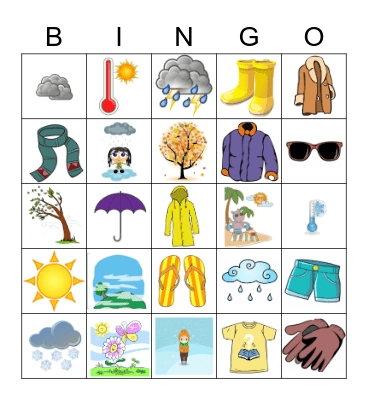 Weather Bingo Card