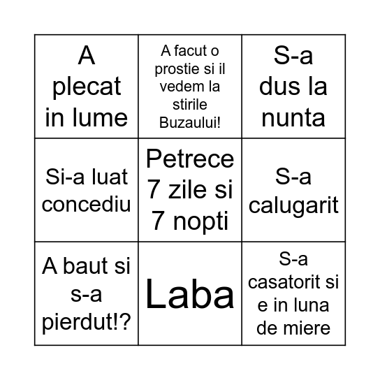 Dedu Fate Bingo Card