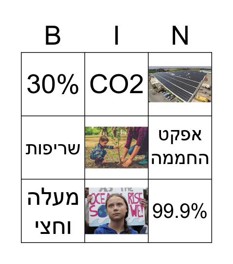 בינגו משבר האקלים Bingo Card