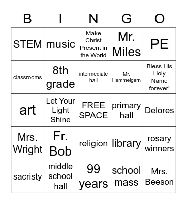 CSW Bingo Card
