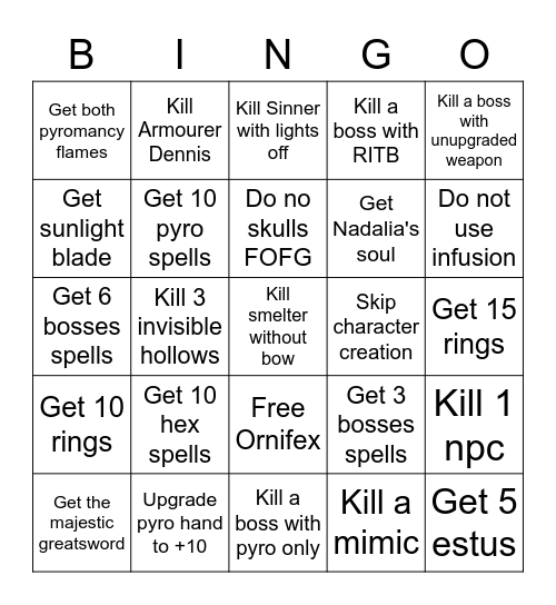 DS2 Scholar Bingo Card