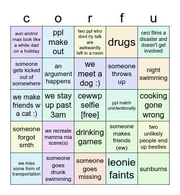 greece bongo Bingo Card