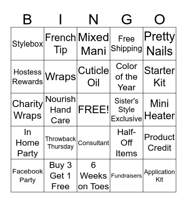 Jamberry Bingo Card